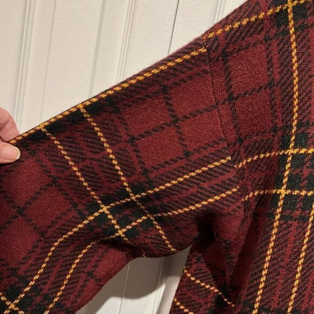 Jones New York Wool Blend Plaid Button Up Cardigan Size S fits S M - Picture 9 of 10